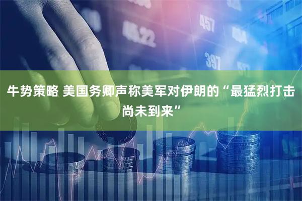 牛势策略 美国务卿声称美军对伊朗的“最猛烈打击尚未到来”