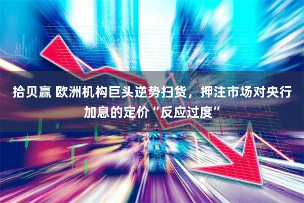 拾贝赢 欧洲机构巨头逆势扫货，押注市场对央行加息的定价“反应过度”