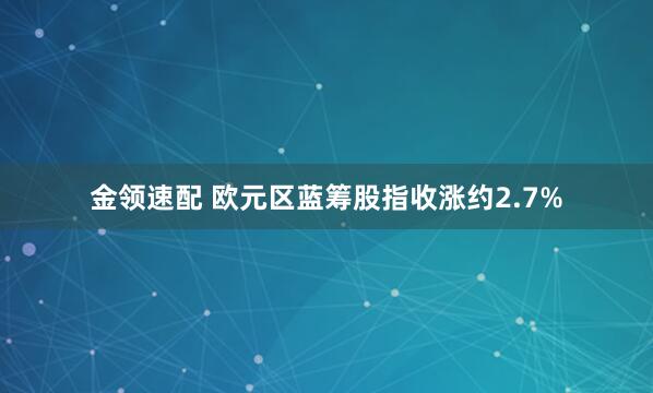 金领速配 欧元区蓝筹股指收涨约2.7%